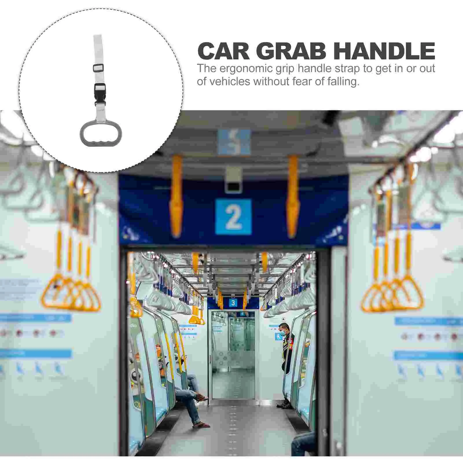 Cars Handrail for Elderly People Getting on off The Bus Handle Protector Assist Strap Grey Door Baby 6