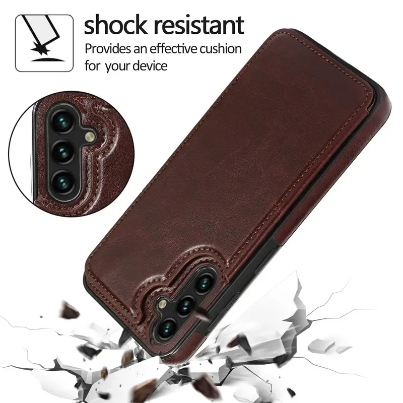 Luxurious Flip Leather Wallet Phone Case with Card Holder Back Cover