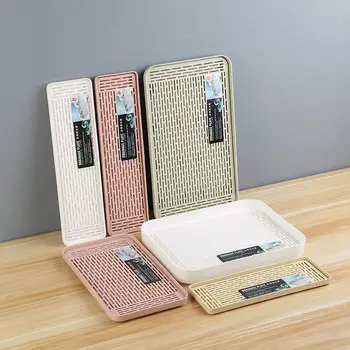 พลาสติกหนาถาดระบายน้ํา Double Deck ผลไม้กลางแจ้งถาดชาบนโต๊ะอาหารท่อระบายน้ําถาดถาดพลาสติก 1