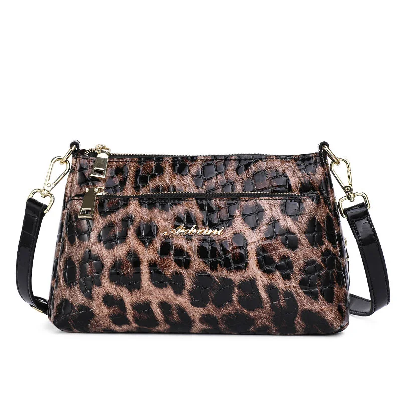 

leather HandBags Underarm Bag New Style 2024 New Trendy leopard Print Shoulder Messenger bag fashion smal square bag