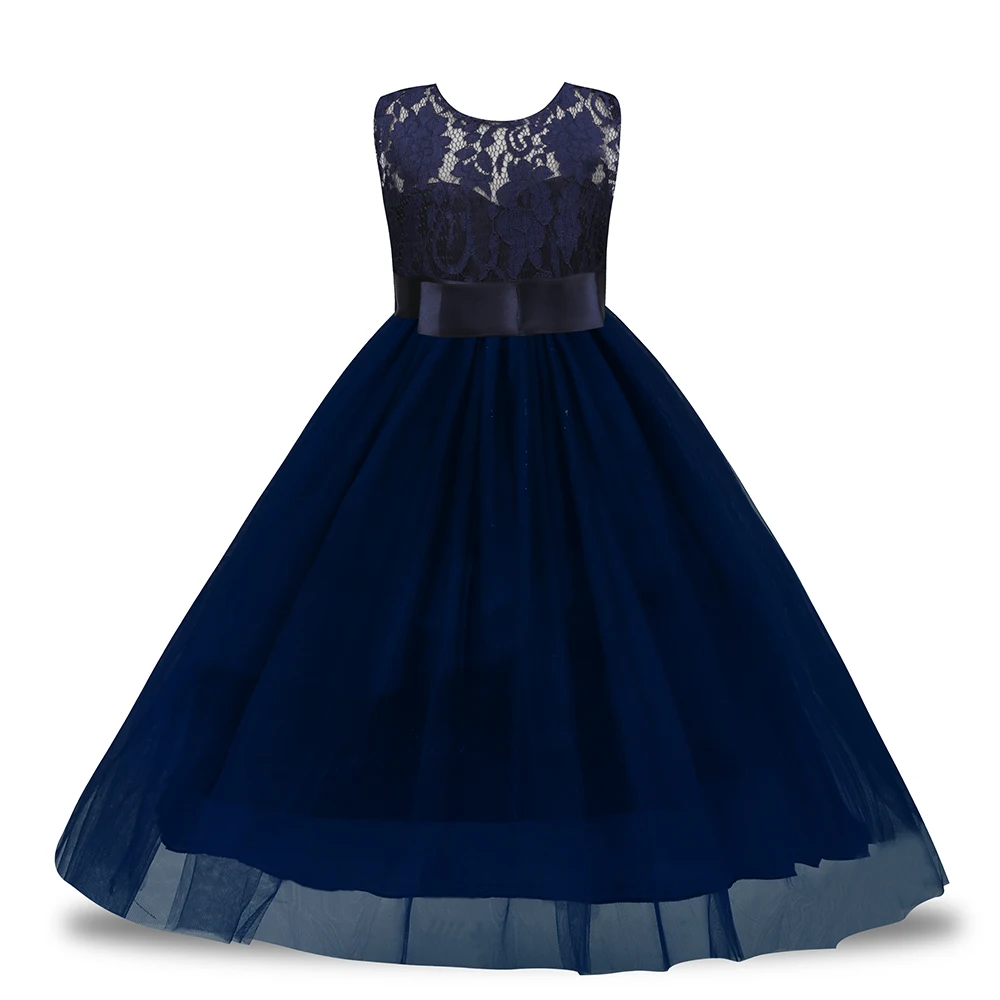 Kids Girls Dresses Princess Bridesmaid Pageant Birthday Party Clothing Wedding Dress Children Sleeveless Costume Flower Dresses