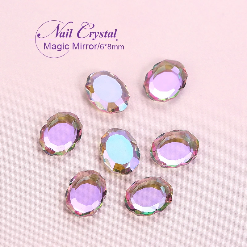 10PCS/Pack Pointed Bottom Nail Rhinestones Heart Purple Crystal 3D