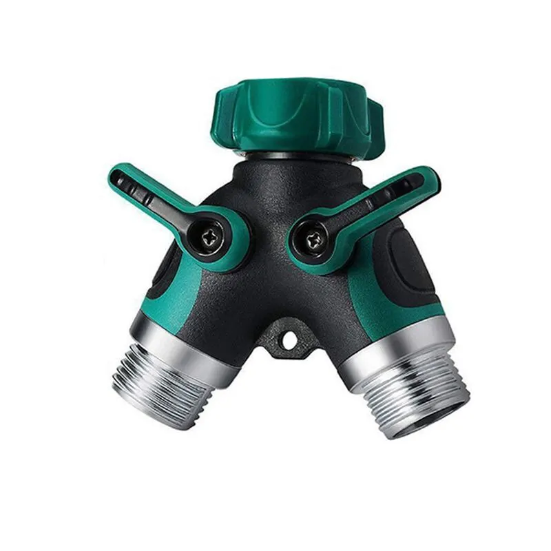 Garden Hose Splitter Y-Type Zinc Alloy Hose Splitter Double Way Joint One Split Two Faucet Diverter Garden Accessories Internal Thread Water-Diverter