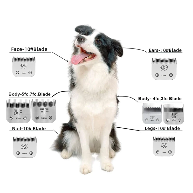 Professional Pet Dog Grooming Detachable Steel Blade Compatible with most Andis, Oster A5 & 76, Wahl KM 10 Series Animal Clipper pet grooming clipper barber hair clipper blade