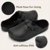 Womens Clogs Winter Mules Slip on Nurse Shoes Work Garden Slippers with Cotton Lined New Outdoor and Indoor Soft Cotton Shoes 4