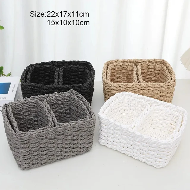 Handmade Straw Storage Baskets (3pcs) 3