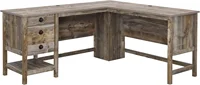 Sauder Cottage Road L Shaped Desk Computer Desk with Drawers, Home Office Desk with Optional File Cabinet Storage, Cable Managem 1