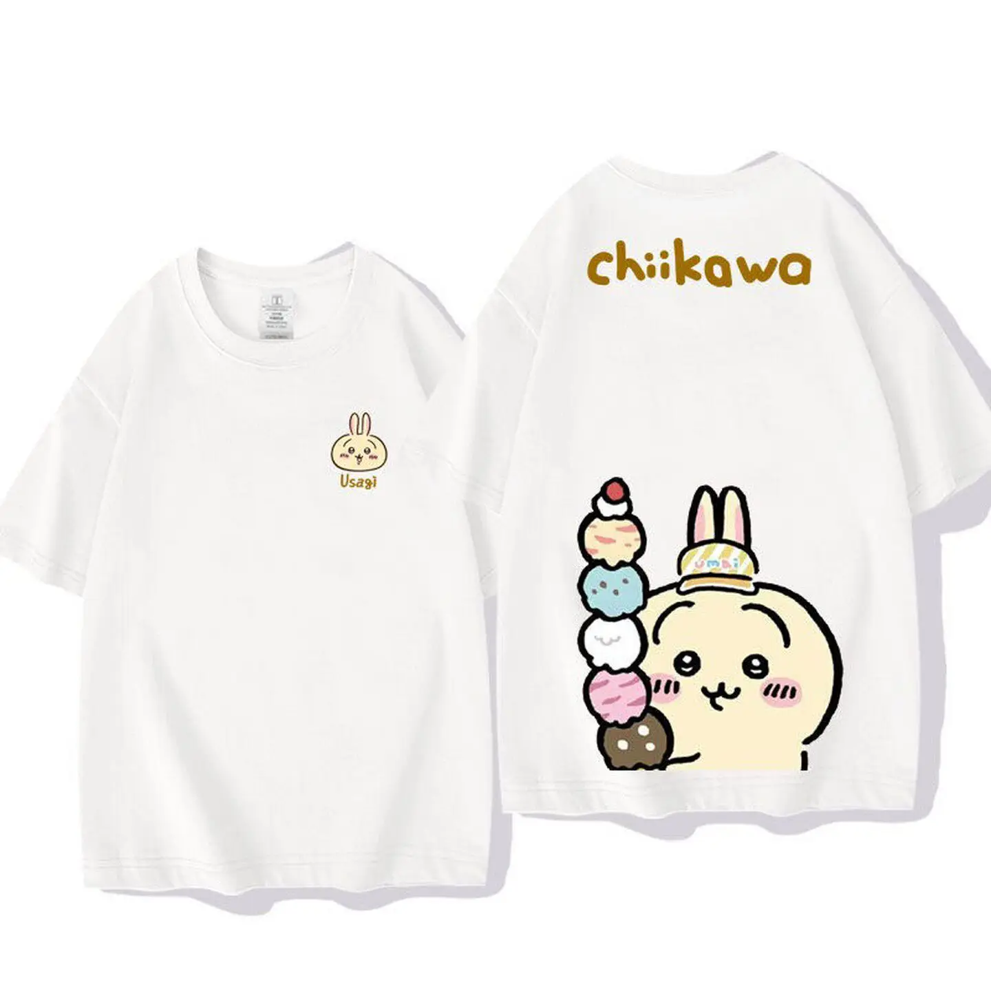 Chiikawa Usagi T-Shirt im japanischen Stil, 2026 Neues Unisex O-Neck Casual Sommer Halbarm-Streetwear Alltags-Oberteil