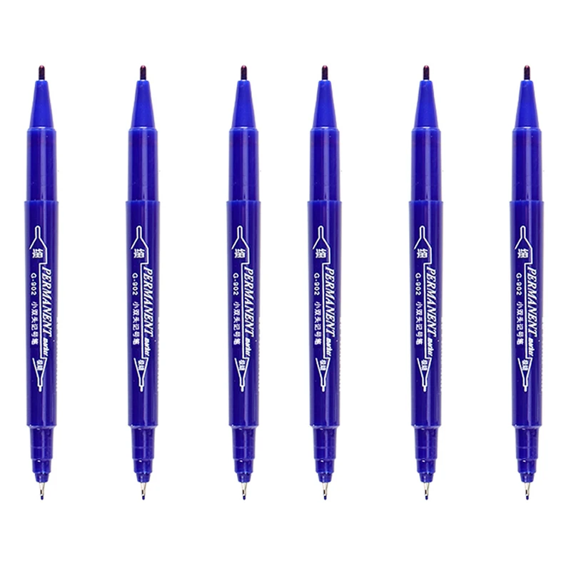 Dual Tip Permanent Ink Marker Pens - Fine and Broad Line Waterproof Pens for Art and Technical Detailing (Black/Red)