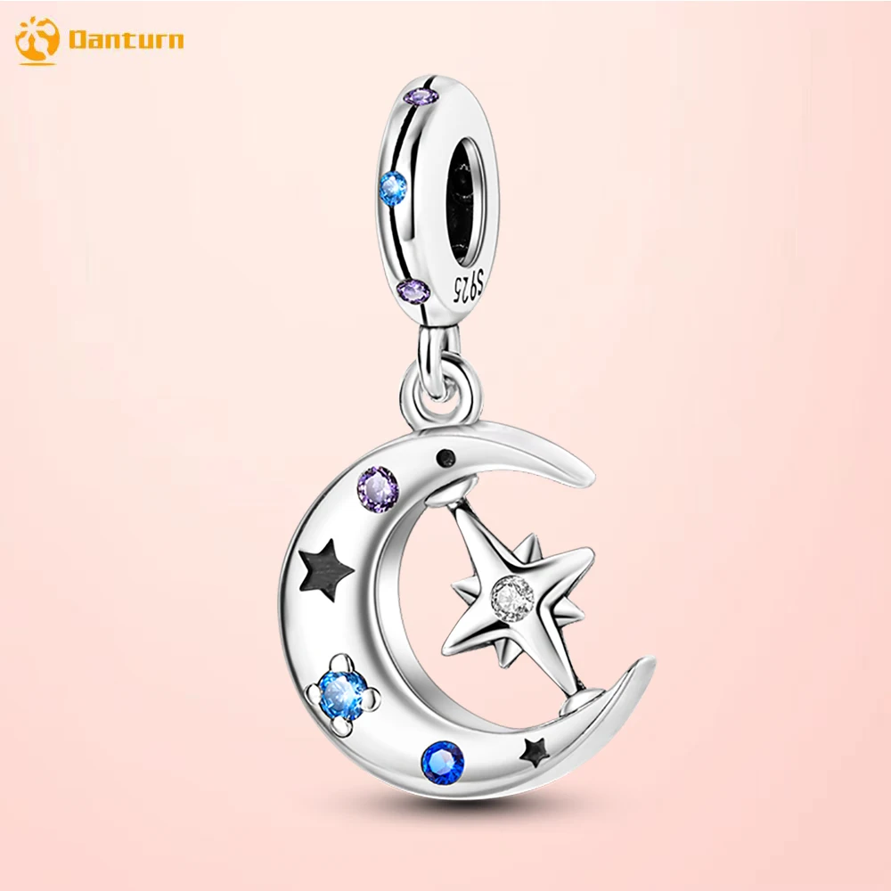 

Deedate 925 Sterling Silver Beads Spinning Starry Sky Dangle Charm fit Original Pandora Bracelets or Necklaces for Women