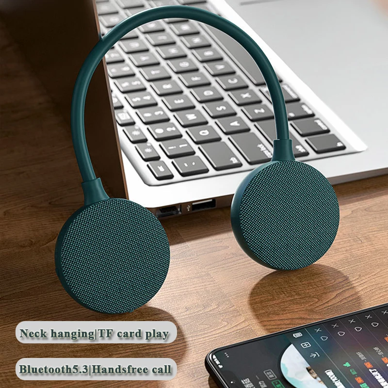 GOWENIC Altoparlante Da Collo BT 5.3 - Cuffie Aperte Con Suono 3D, Microfono, Lettore MP3 - Senza Fili Per Casa E Sport