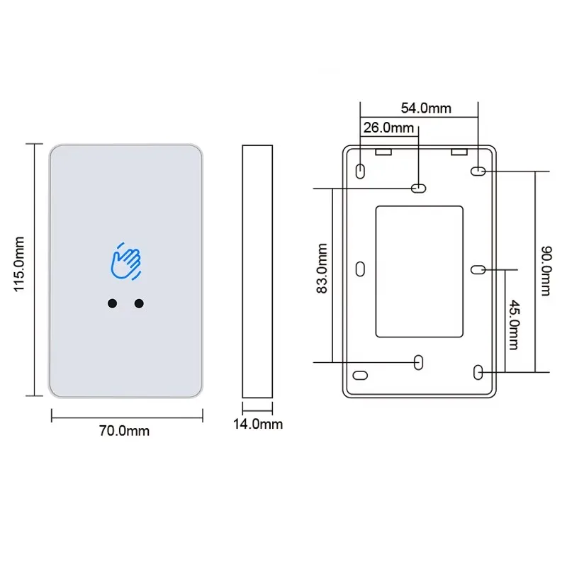 12V/24V Touchless Infrared Sensor Switch No Touch Contactless Switches Door Release Access Control Exit Button With Led door access control switch