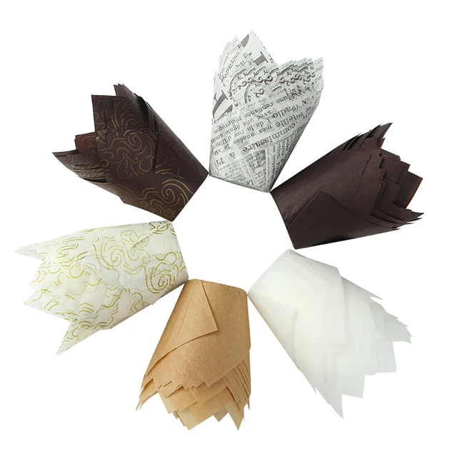 50Db Tulipos Muffin Cupcake Papírpoharak Olajálló Cupcakes Bélés Sütés Doboz Csésze Torta Díszítő Szerszámok Burkoló Tokok - Image 6