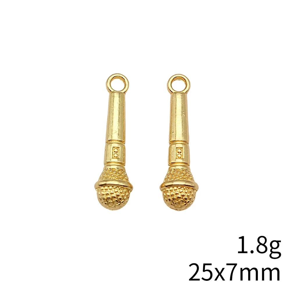 Set of 10 Colorful Zinc Alloy Microphone Charms