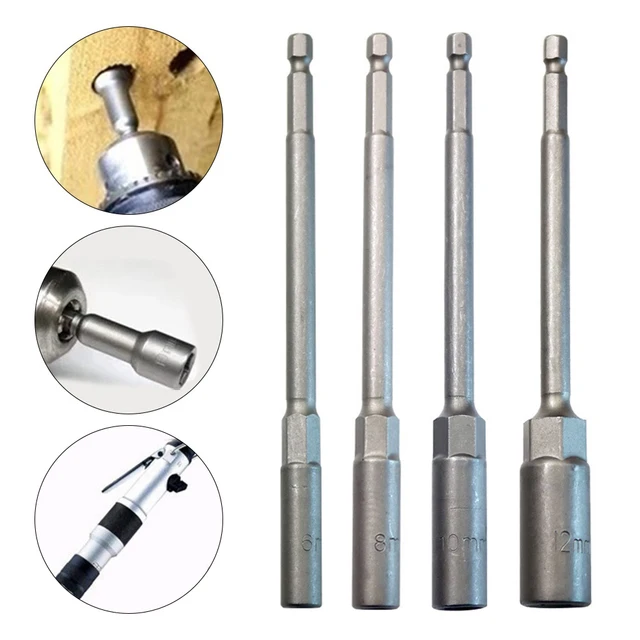4pcs Lengthen Electric Drill Socket Head Bolt Nut Driver Bit 