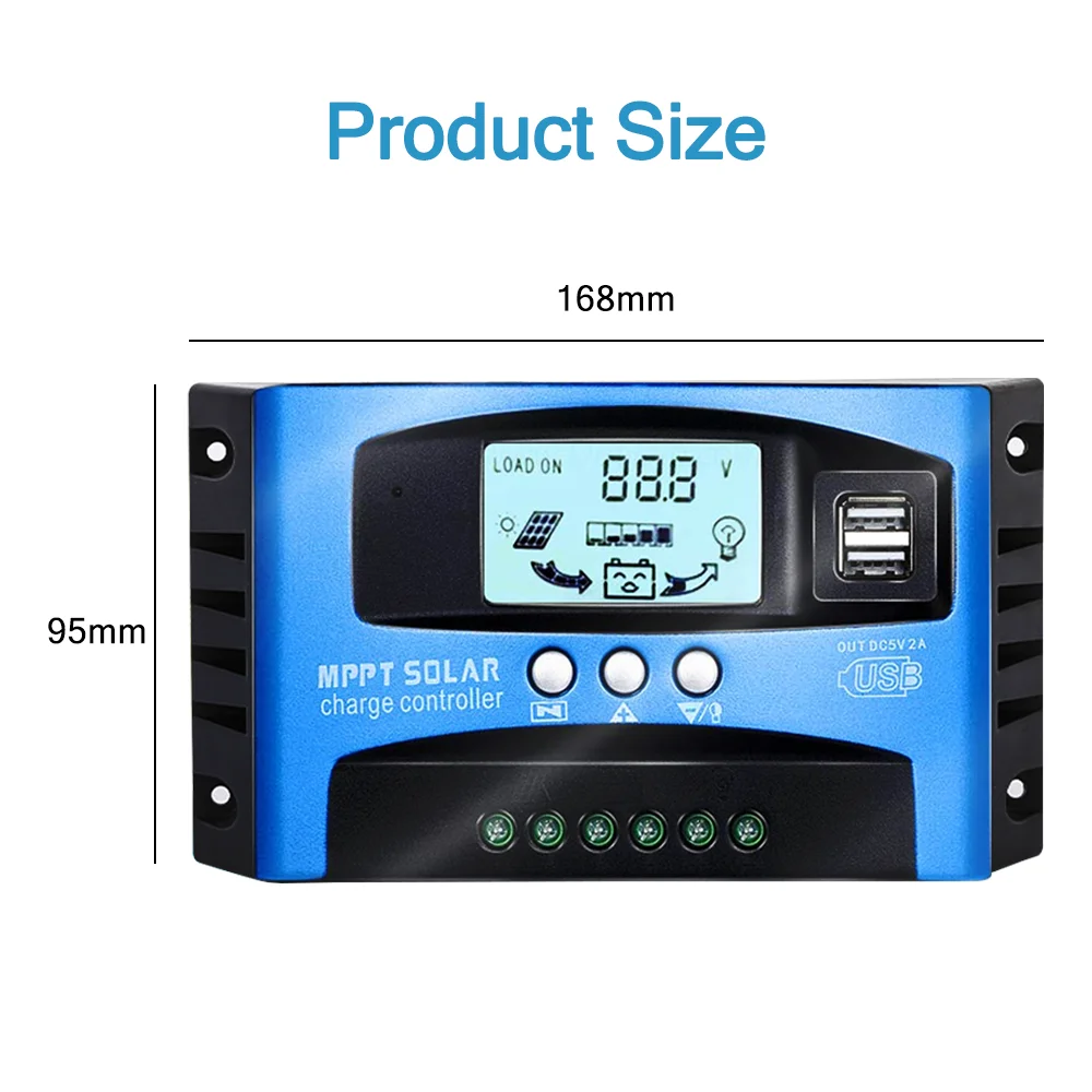 Solar Panel Regulator Charge Controller 12V/24V Auto Focus Tracking MPPT USB - 4