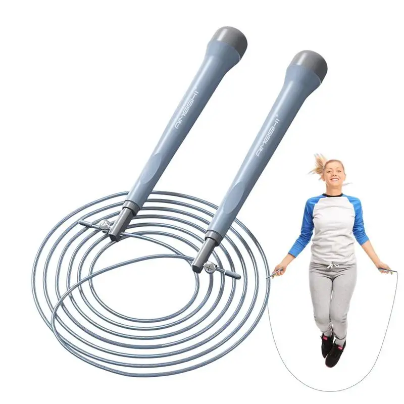 Adjustable Jump Rope Adjustable Fitness Skipping Cable Exercise Cord No-Tangles Jumping Cable With Ergonomic Handle Fitness Cord