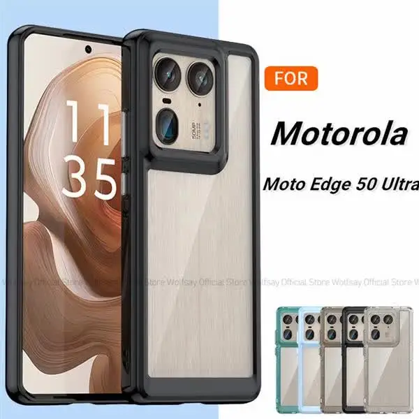 GIOPUEY Cover Compatibile con Motorola Edge 50 Neo, TPU Ultrasottile HD Case, Protezione del Cuscino d'Aria - Trasparente