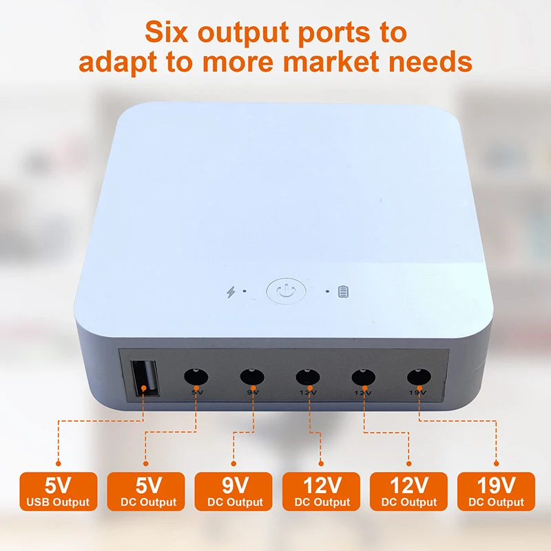 Uninterruptible power supply Portable ups Mini ups 5V9V12V19V Router optical modem backup battery 18W UPS Uninterruptible Power Supply 13200mAh Mini DC USB built-in Power Supply