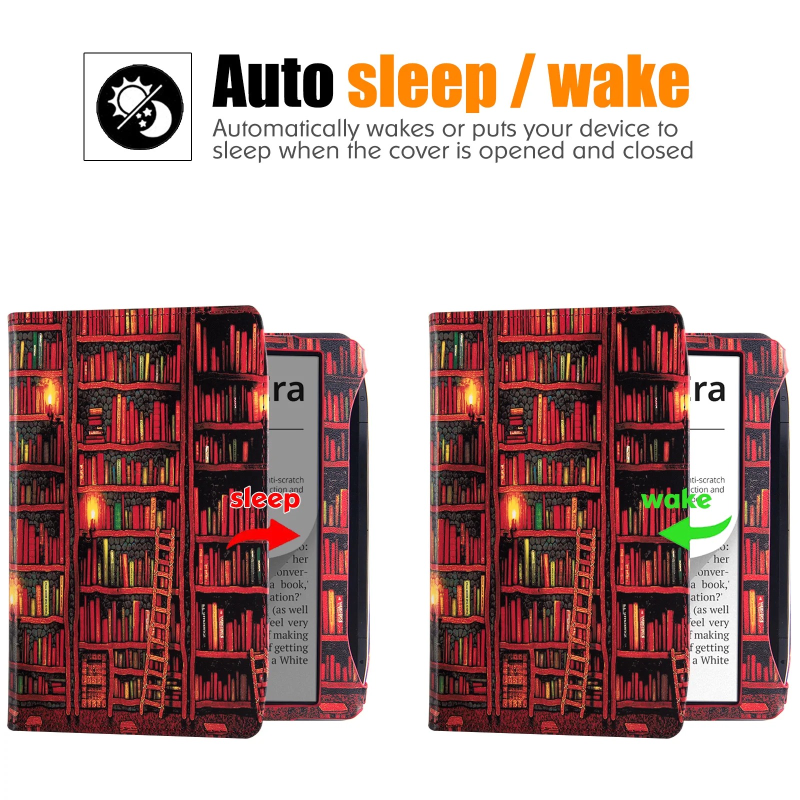 Estojo com Suporte para Ereader Novidades Pocketbook Era Modelo Pb700 Capa Protetora Fólio de Livro de Couro pu com Alça de Mão Despertador Automático para Dormir - Imagem 4
