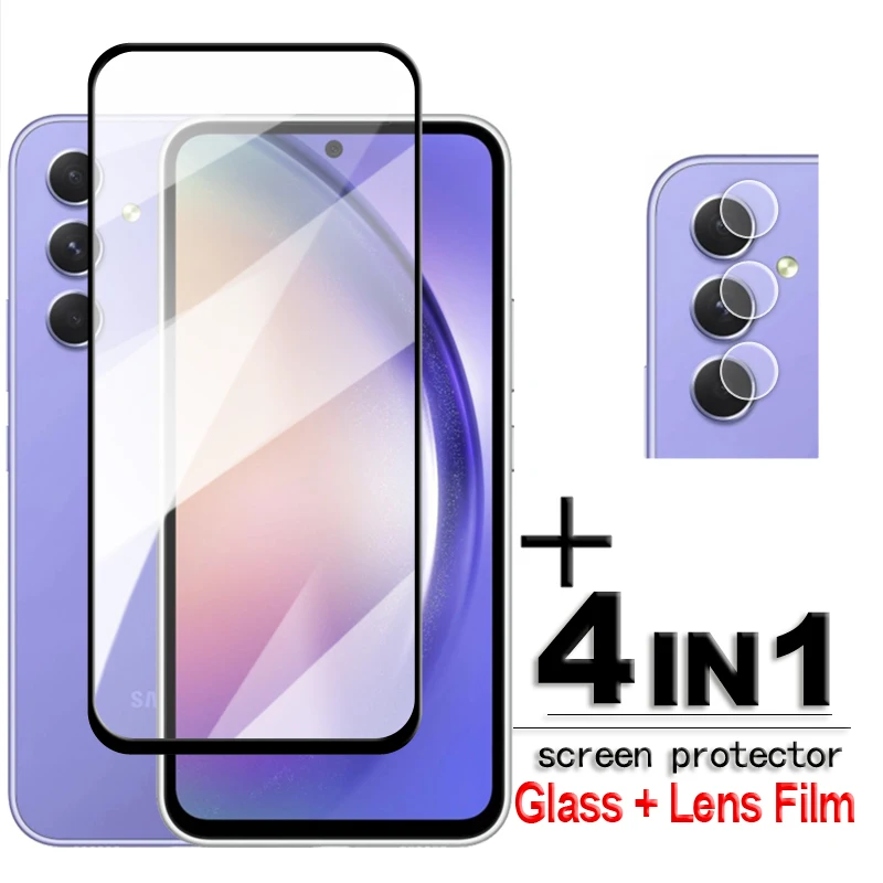 Для Samsung Galaxy A54 5G Стекло Samsung A54 закаленное стекло 2.5D полное покрытие Защитная пленка для экрана Galaxy A54 пленка для объектива 6,4 дюйма