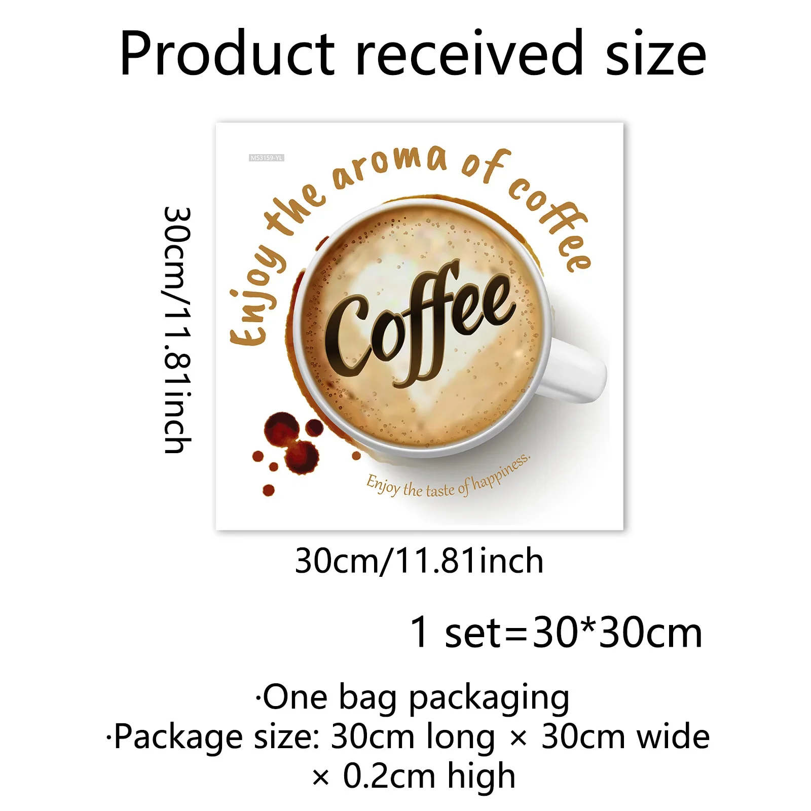 Personalized Creative Coffee Cup Cafe Background Landscaping Decorative Wall Stickers Self-adhesive Wall Stickers