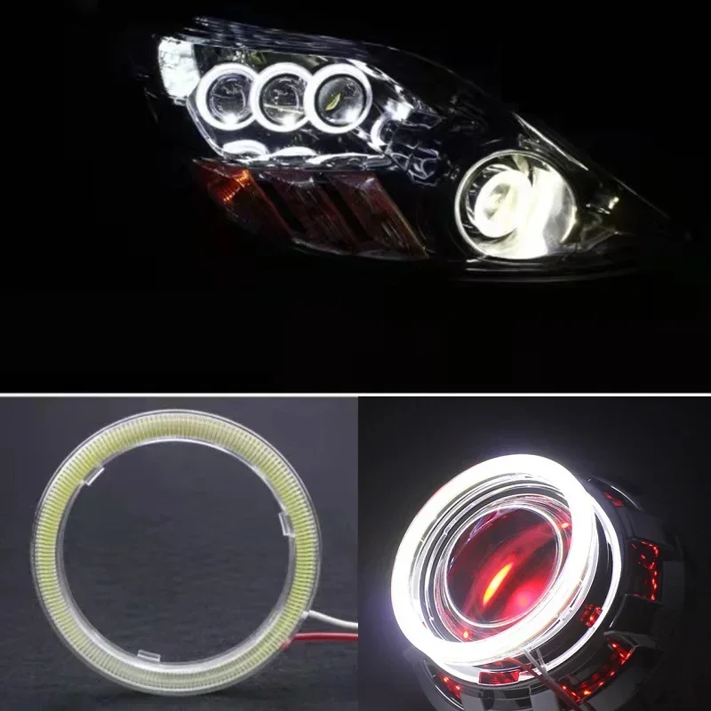 รูปสินค้า แหวนไฟ LED COB สำหรับตกแต่งไฟหน้ารถยนต์