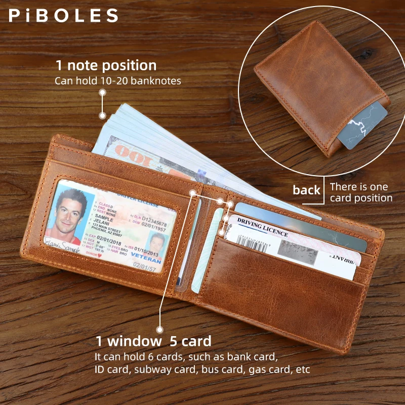 New Genuine Leather Men's Wallet Short Multi-function Fashion Casual Draw Card Wallet Card Holders for Men Cardholder Bags