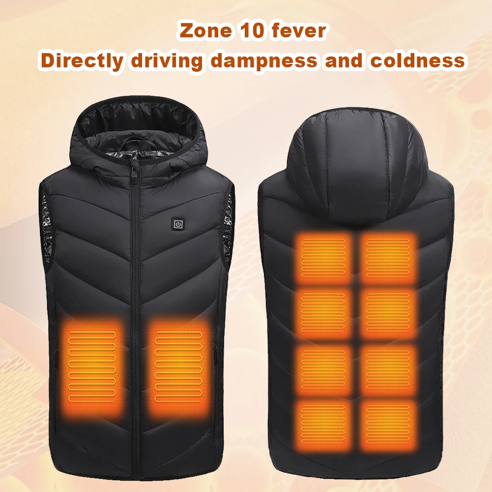 10 Heating Zones Electric Heated Jackets USB Heating Jacket Kids Boys Girls Thermal Winter Warm Jacket for Outdoor Camping