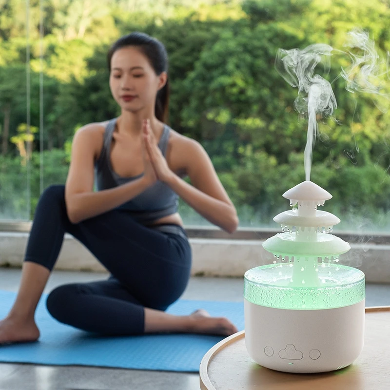 Relax Cloud Rain Diffuser Humidifier Raindrop Aroma Essential Oil Machine Remote Control Ultrasonic Humidification Colorful Lamp