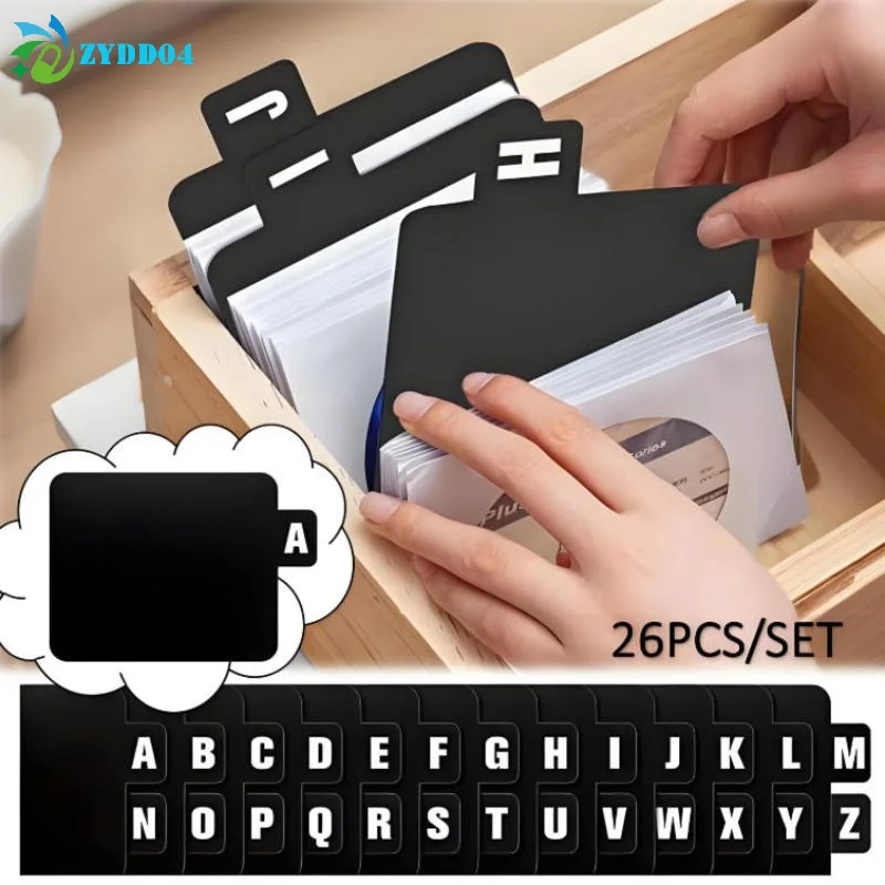 ●26pcs CD/DVD/Vinyl Record Organizer Dividers A-Z Alphabet File Storage Separator For Music Albums, Office, Home, Space-Saving - 3