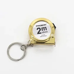 Compact Retractable Tape Measure - Portable Keychain Design for DIY, Crafting, and Sewing (Gold)