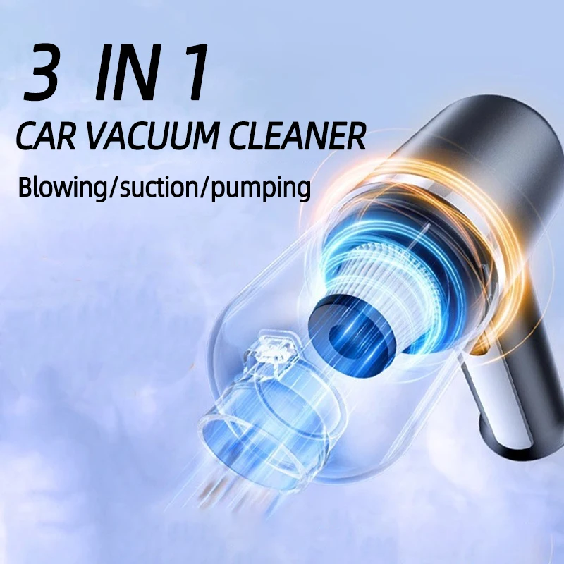 차량 장착형 진공 청소기, 초강력 흡입력, 소형 미니 자동차 인테리어, 차량 사용, 1 세트