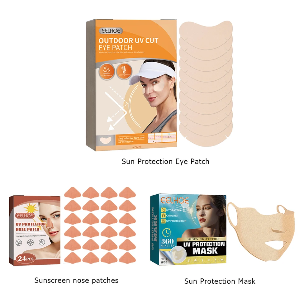 Sunscreen Nose Patches 24pcs Nose Shapes Sun Protection Stickers Sun Nose Guard