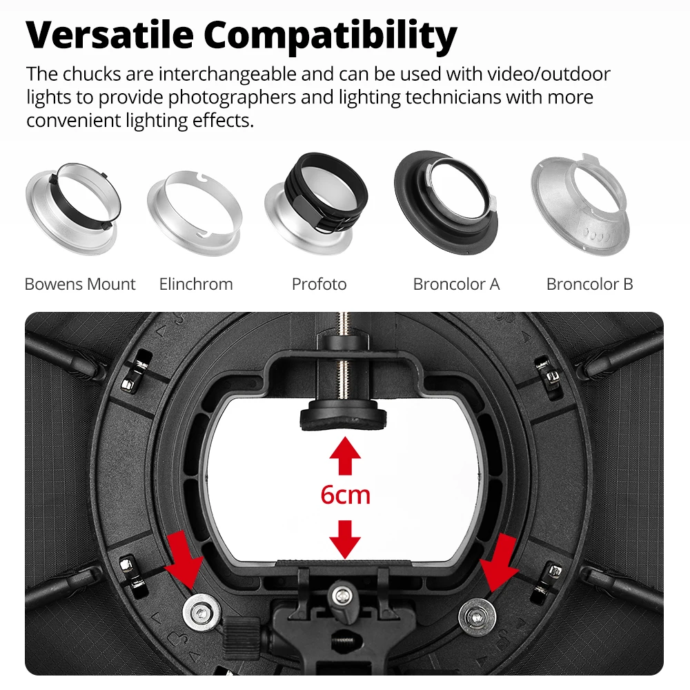 AMBITFUL 90cm 퀵 릴리즈 옥타곤 소프트박스 허니컴 그리드 아웃도어 소프트 박스 보웬스 마운트 또는 플래시 브래킷 (스튜디오 플래시용)