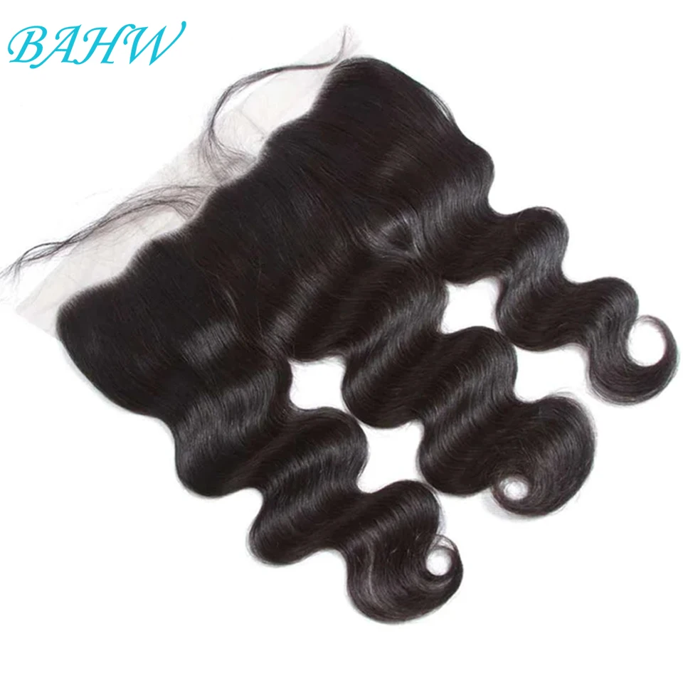 BAHW 13x4 Lace Frontal Brazilian Body Wave 100% Human Hair 13x4 Lace Front Only Pre-plucked Natural Color Remy Hair 8-22 Inch