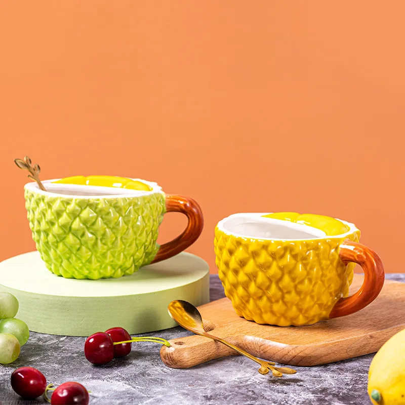 Cute Fruits Mug Creative Can Cartoon Ceramic Coffee Mug With - Temu