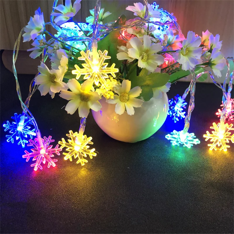 

10M Snowflake LED String Lights Fairy Lights Led Light Battery/USB-operated Garland New Year Christmas Decorations Noel Navidad