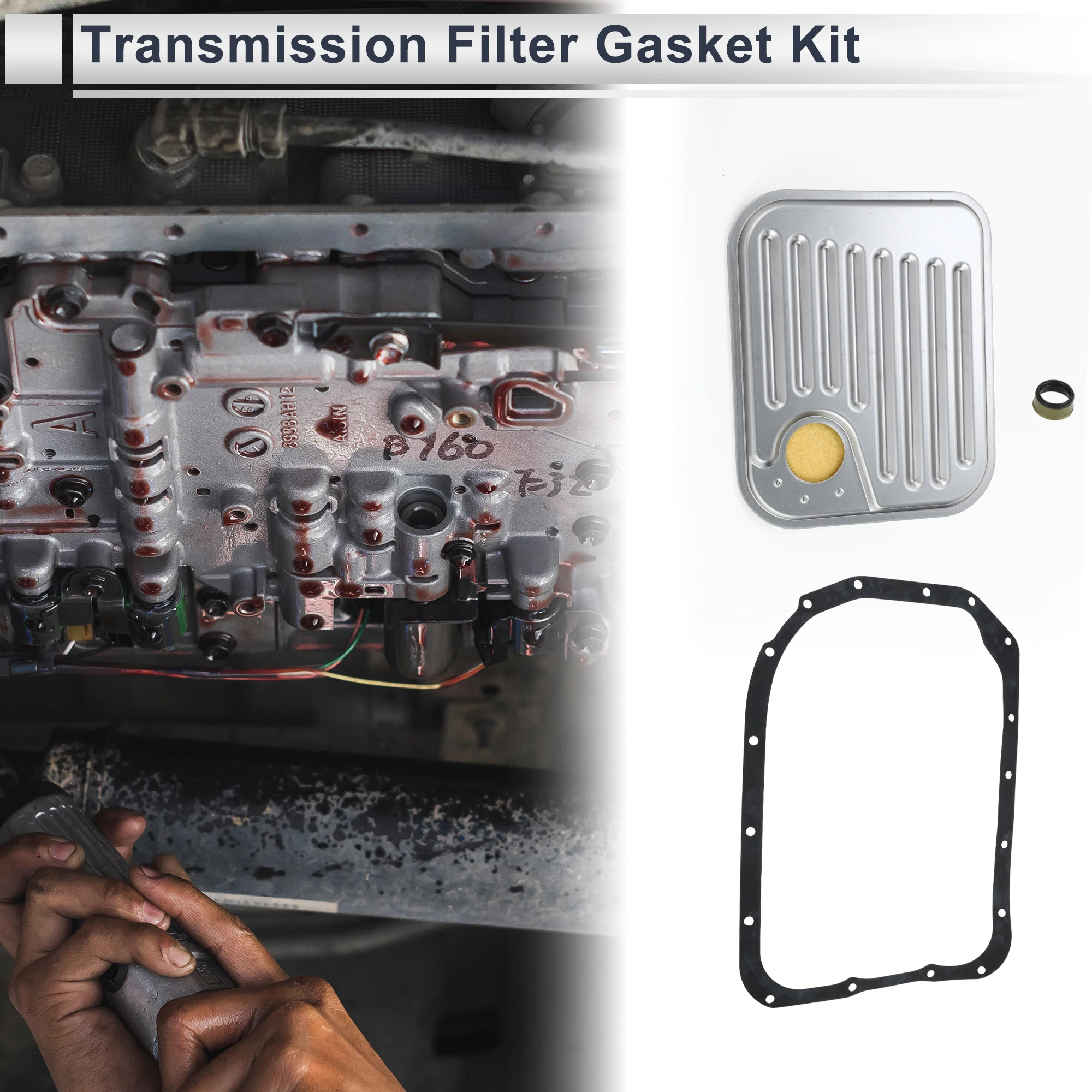 UXCELL Engine Transmission Filter Gasket Kit for Chevrolet Durable Automatic Transmission Filter Kit No.8675545 with Gasket