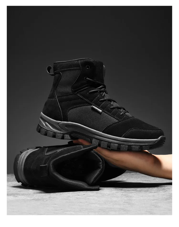Large Size 47 Men's Hiking Boots High-end Mountain Boots Outdoor Trekking Tourism Shoe Wear-resistant Men Walking Hunting Tactic