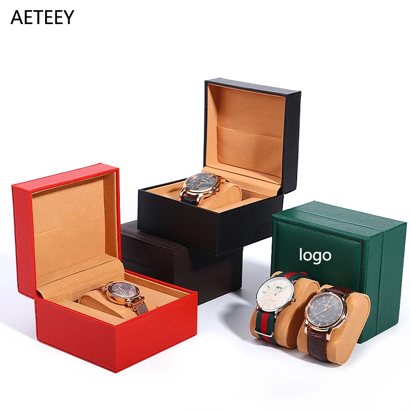 Pu Flip Single Watch Case Packing Box Jewelry Storage Watch Organizer Boxes Large Volume
