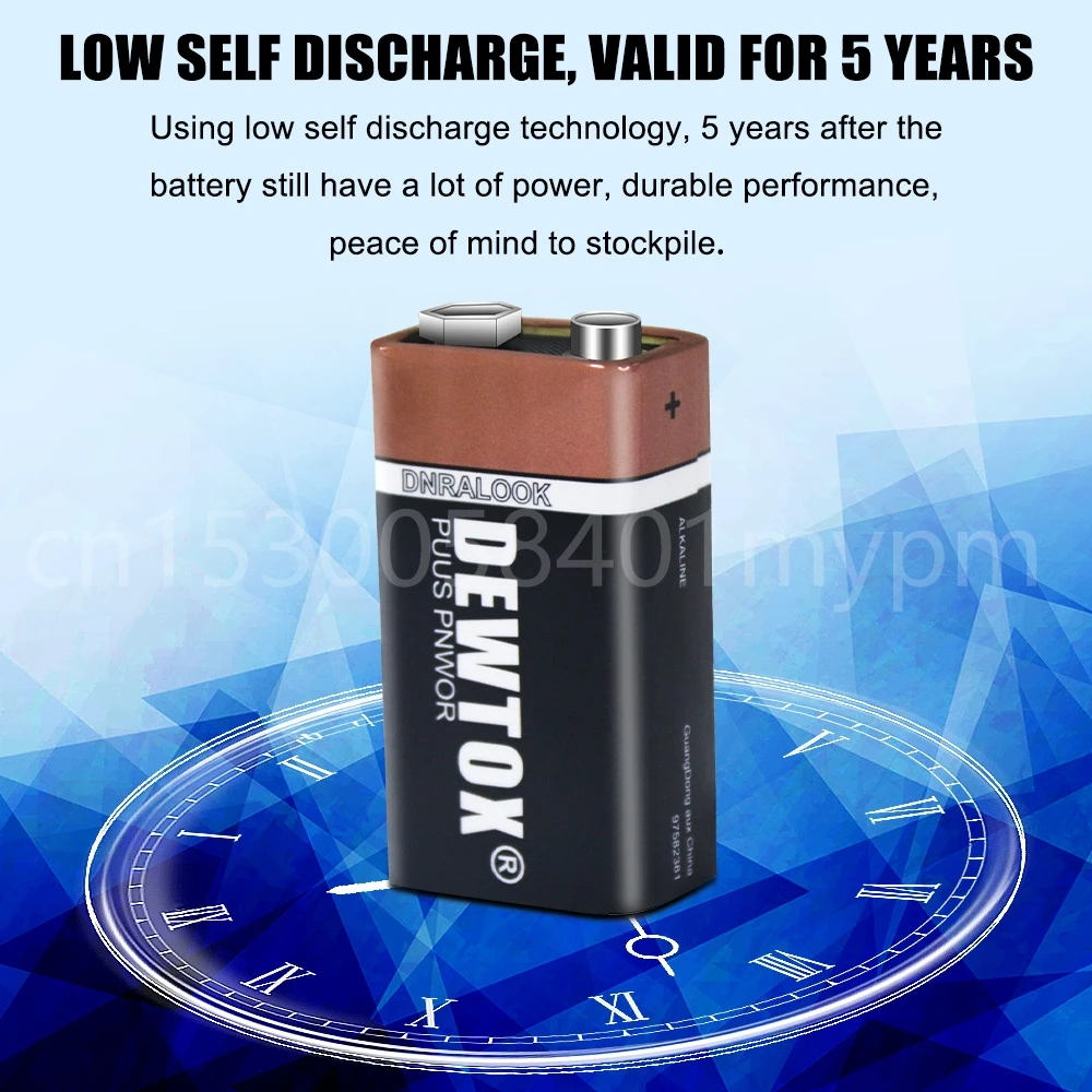 2PCS 9V 6F22ND PPP3 MN1604 6LR61 Battery Heavy Duty Dry Battery Non-rechargeable for Smoke Alarm Intercom Toy Camera Radio