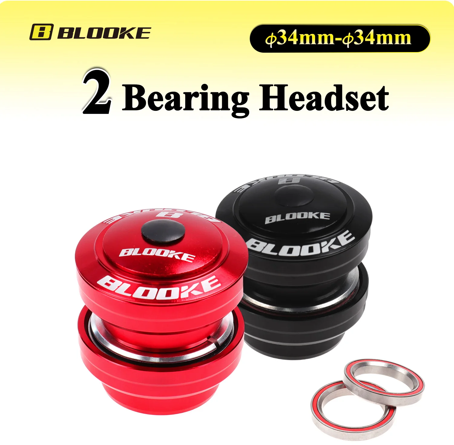Description Picture 2 of itemBlooke Bicycle Headset 34MM Integrated 1 1/8 Mtb Bike Steering Cups For Mountain Cycling Fork Bearing Box Column Press Vtt