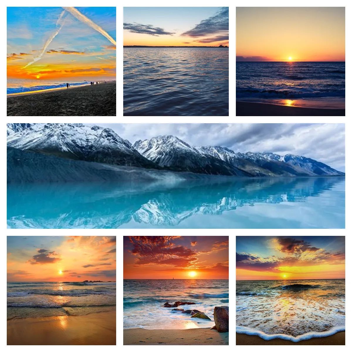 5D Diamond Painting Seaside Scenery Sunrise Handmade DIY Embroidered Beach Mosaic Wall Decoration Art Living Room Decor |