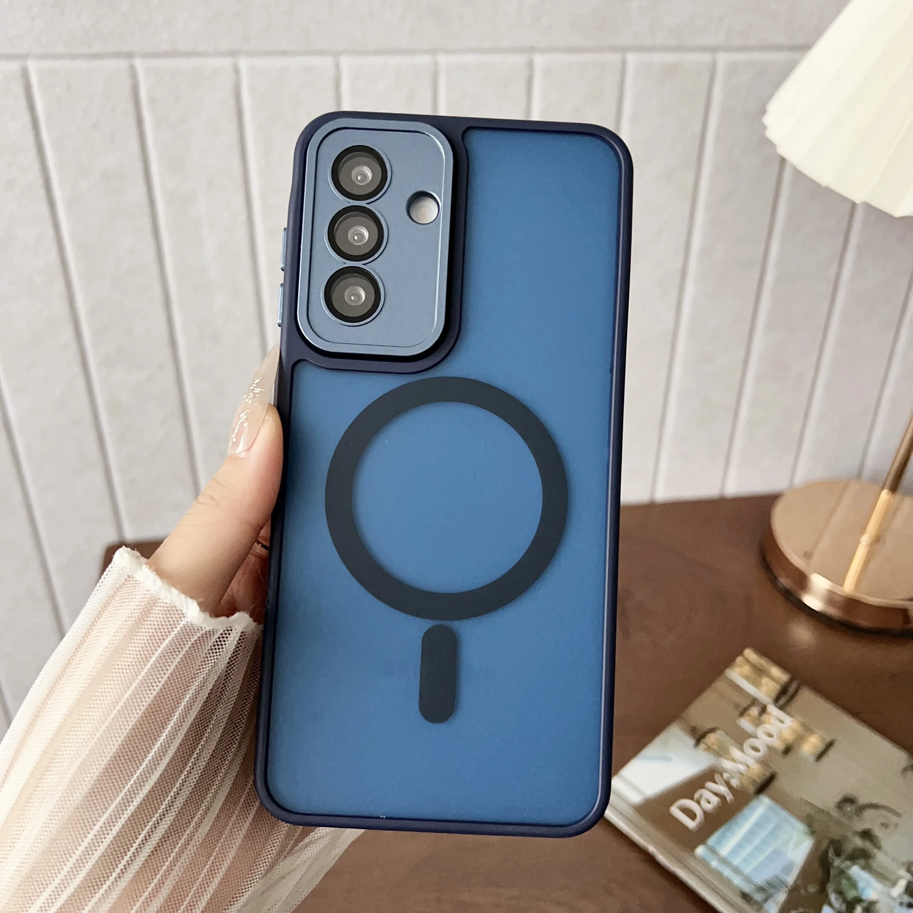 Luxury Matte Magnetic Wireless Charging Case with MagSafe-Compatible Hard Cover