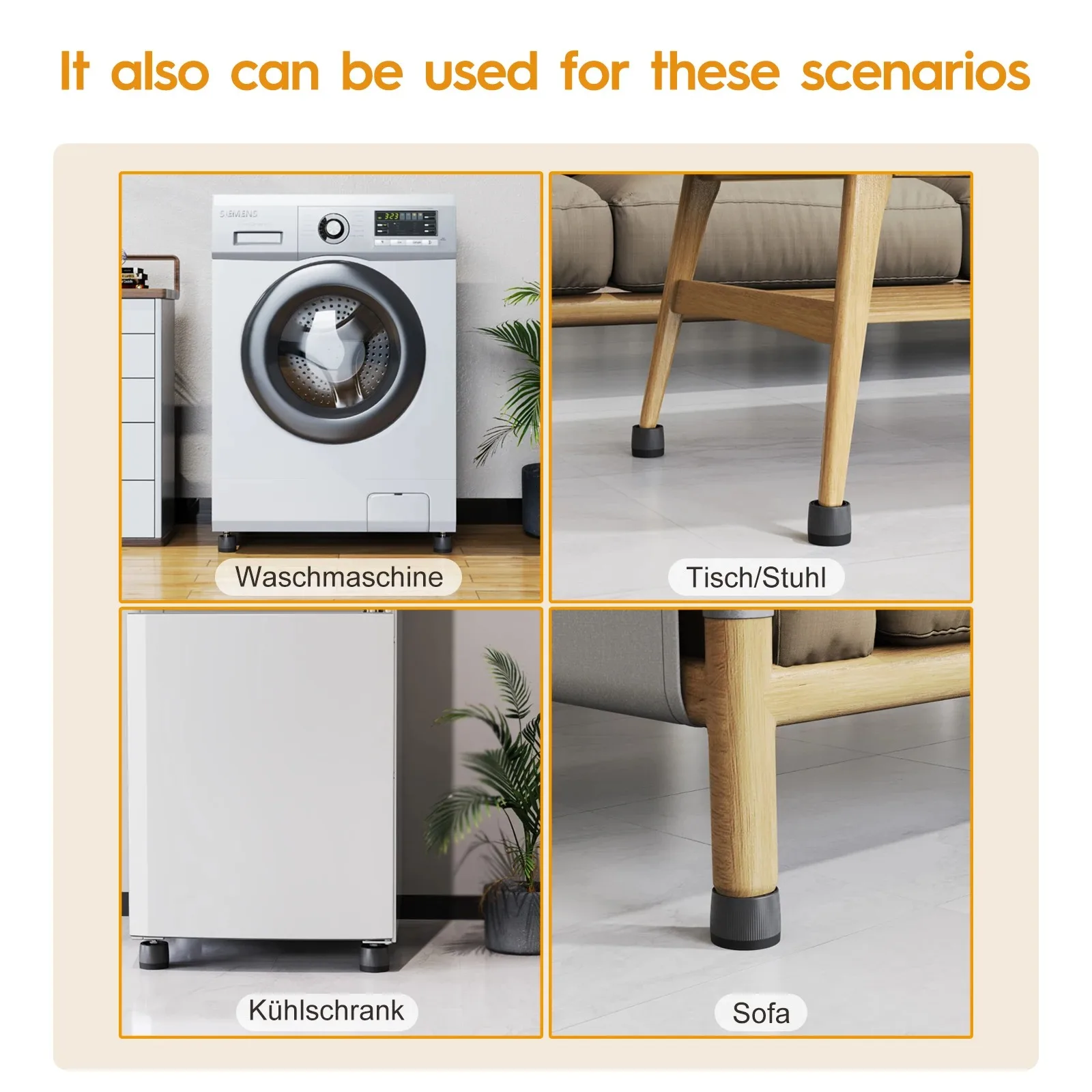 Anti Vibration Pads Washing Machine Feet Pad Adjustable Non-Slip Shockproof Cushion Fixer Base Heightening Bracket Support 1/2/4/6pcs
