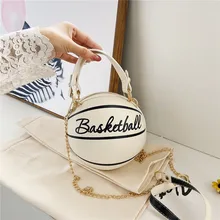 

Ball Purses For Teenagers Women Shoulder Bags Crossbody Chain Hand Bags Personality Female Leather Pink Basketball Sport Bags