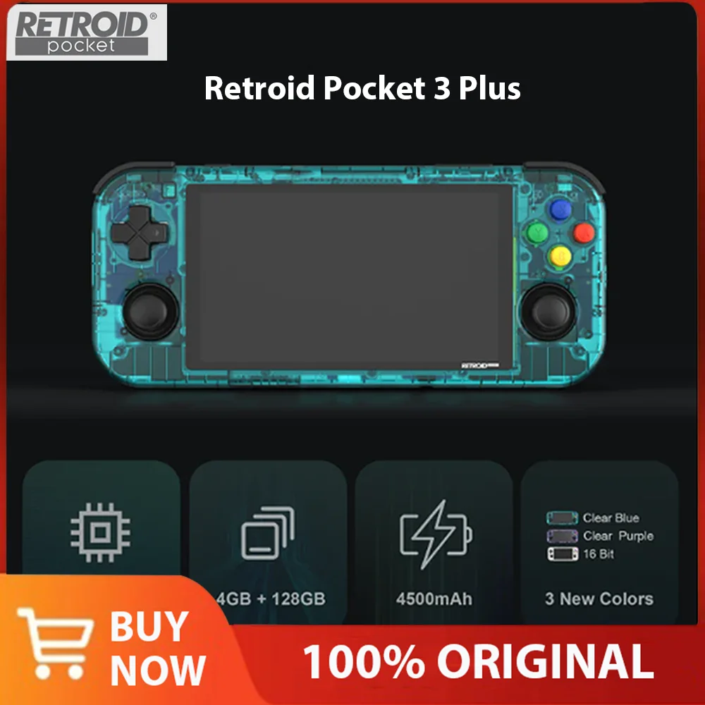 

Retroid Pocket 3 Plus 4.7Inch Handheld Game Console 4G+128G Android 11 Touch Screen Portable 2.4G/5G Wifi 4500mAh 618 DDR4 Gifts