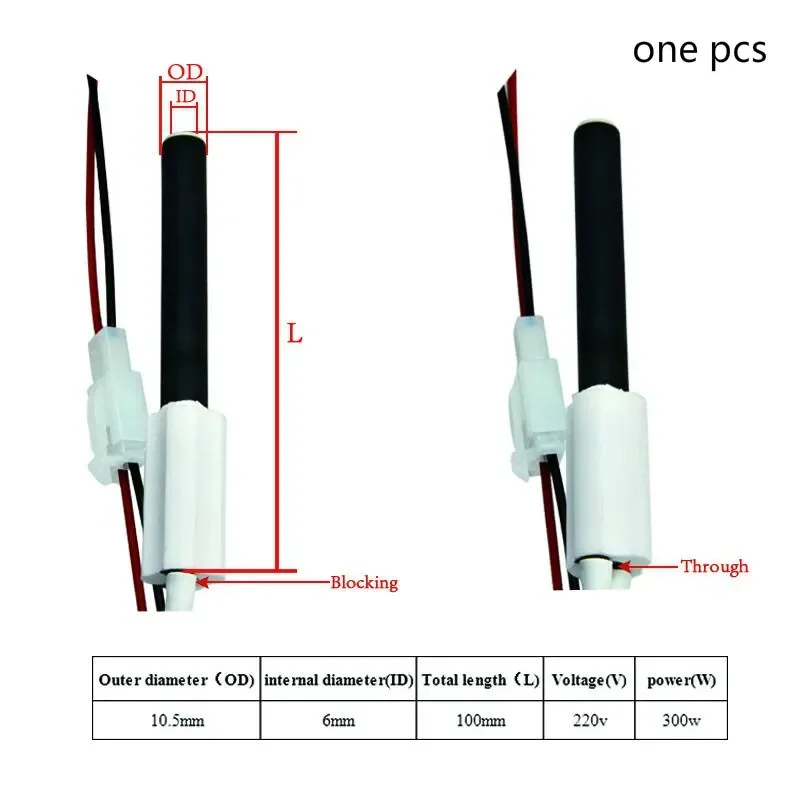 220V 350W stove ignitor black Ceramic Igniter Heating Tubespark plug for pellet stove10.5*6*100mm