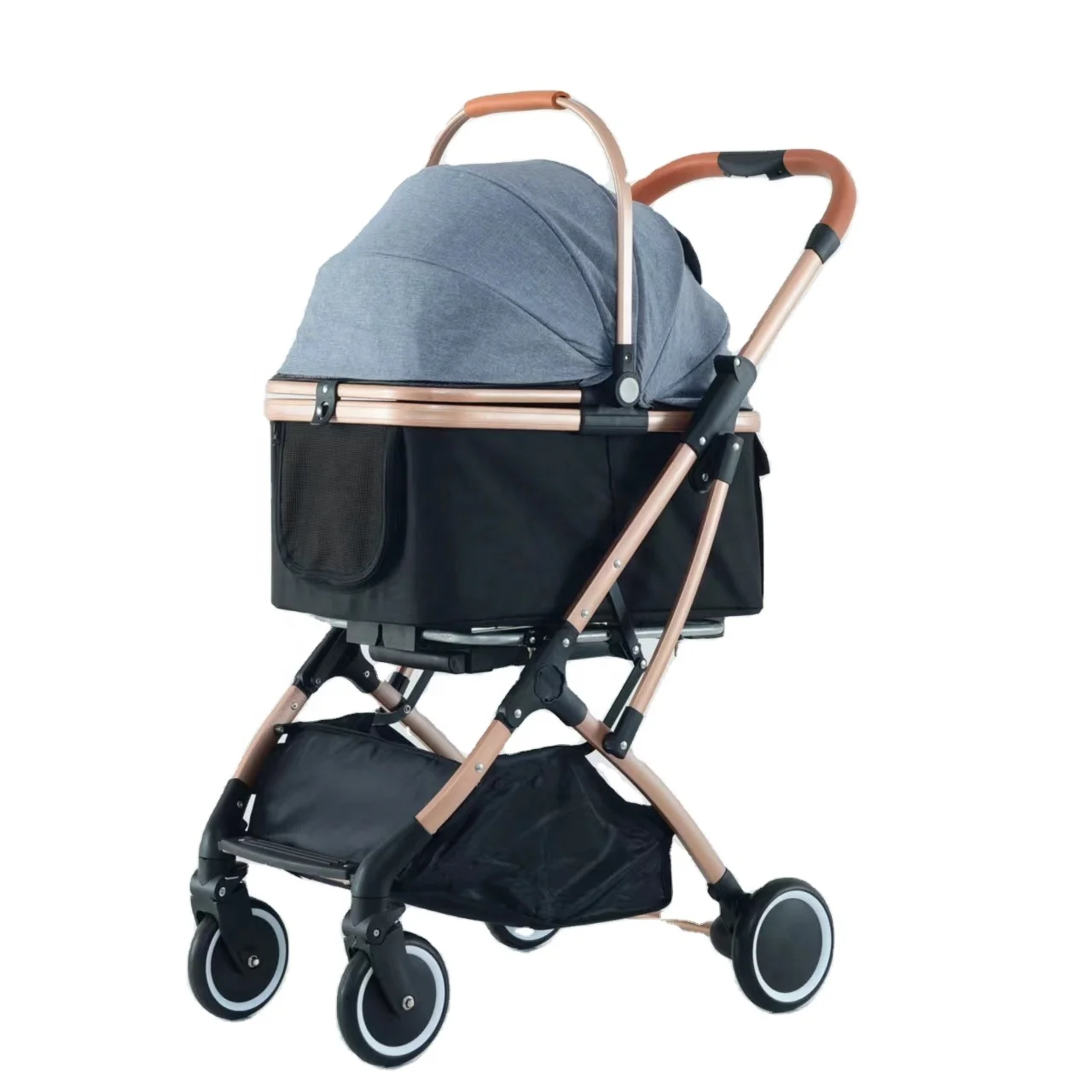 

Factory Detachable cat dog Stroller Travel Carrier Bike Trailer Cat Dog Easy Walk Folding luxurious Pet stroller